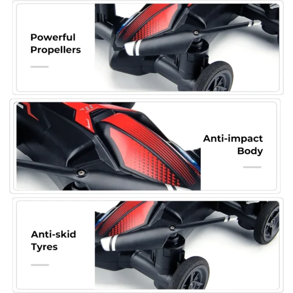JJRC Land and Air Dual Use RC Drone 360° Tumbling 2.4G Remote Control Quadcopter One-touch Landing Flying Car Children's Toys - Image 5